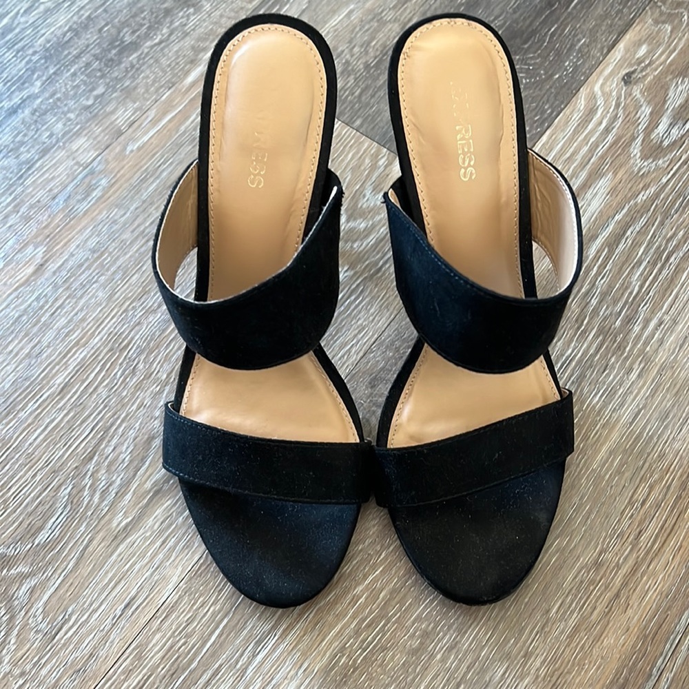 Express Black Heel Sandals